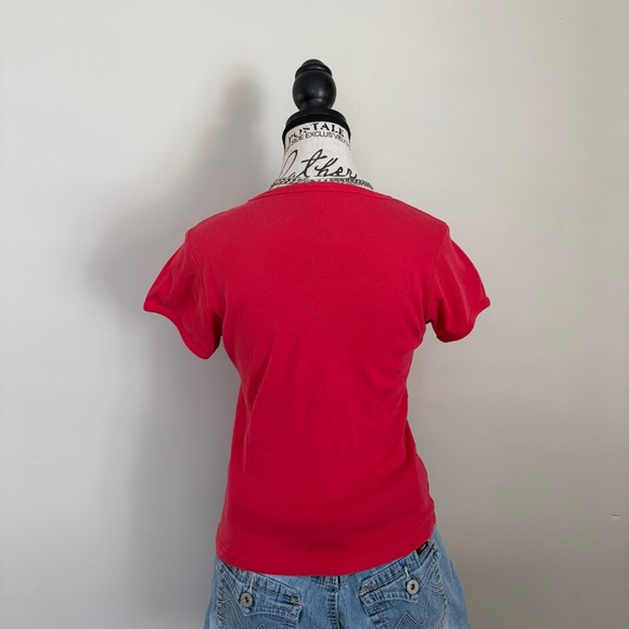 ✨2 FOR $25✨ Cabelas red ribbed studded y2k baby tee - Picture 5 of 11